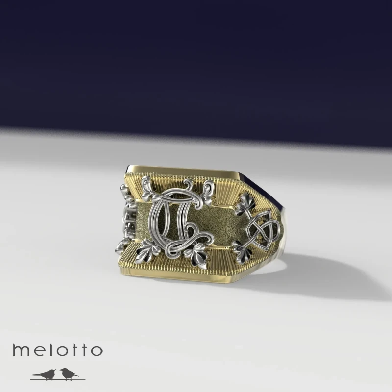 Мужское кольцо с инициалами