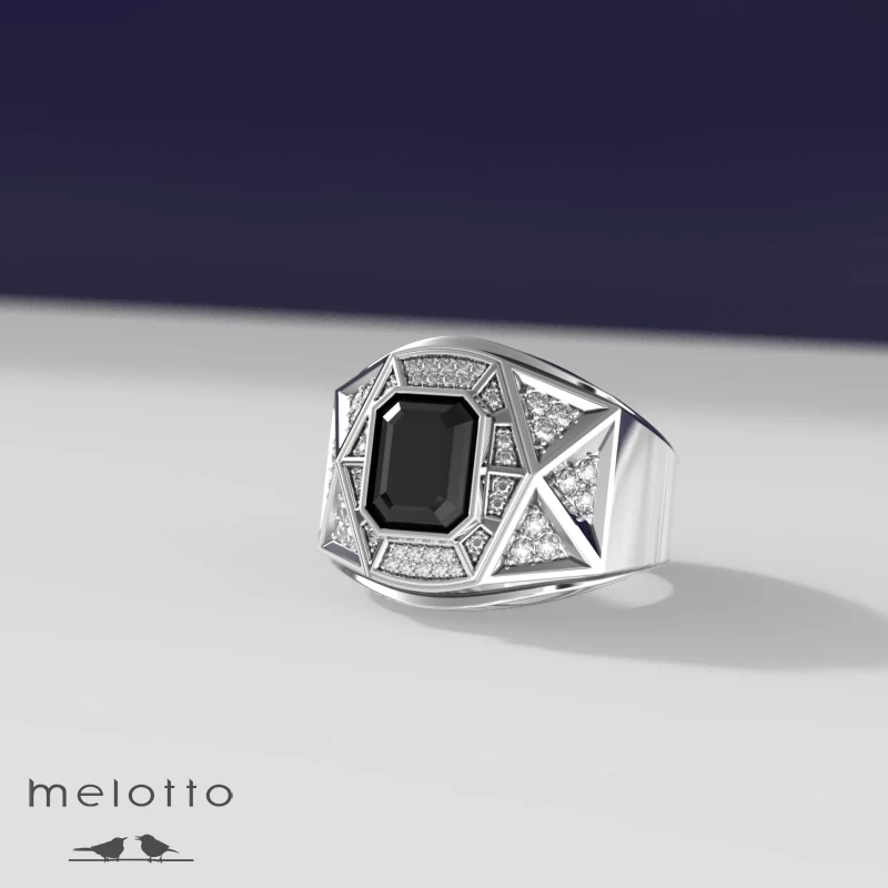 Перстень с черным бриллиантом Перстень с черным бриллиантом