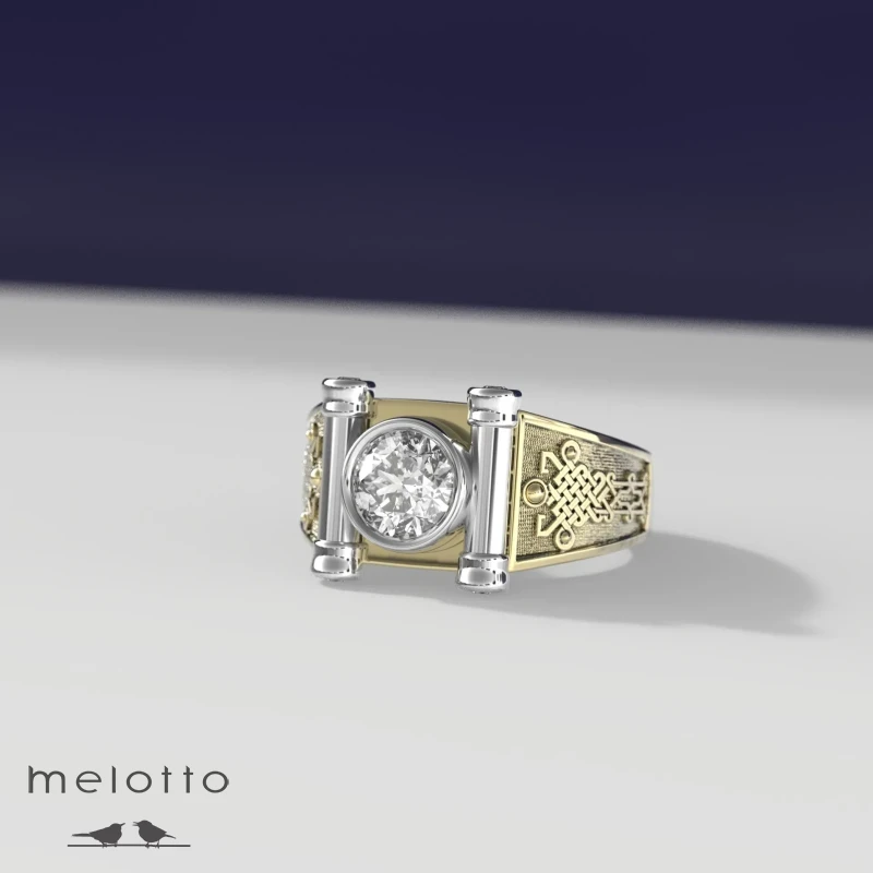 Перстень с крупным бриллиантом