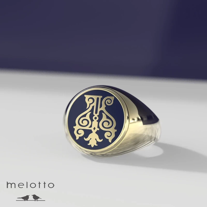 Мужская печатка с монограммой «Л.К»