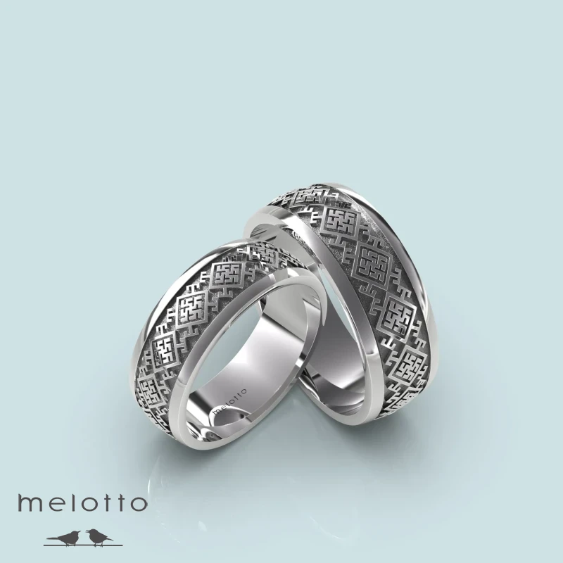 Свадебные кольца с славянским орнаментом