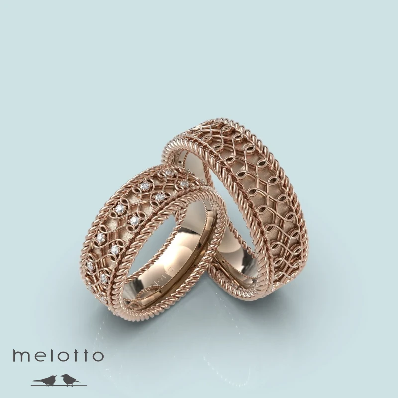 Обручальные кольца с узором и комфортной посадкой Обручальные кольца с узором и комфортной посадкой