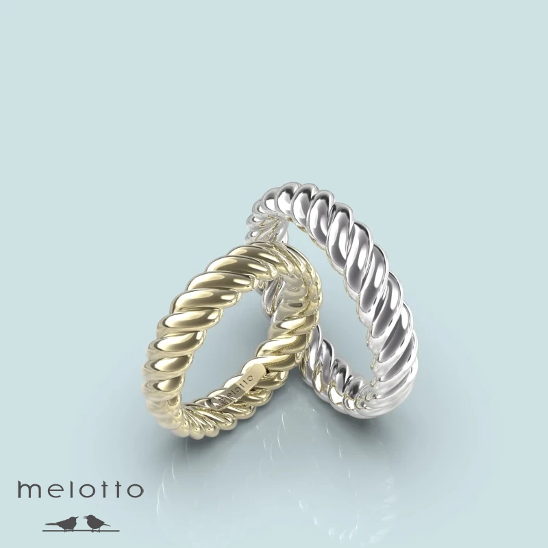 Золотые обручальные кольца из красного плетеного золота Золотые обручальные кольца из красного плетеного золота