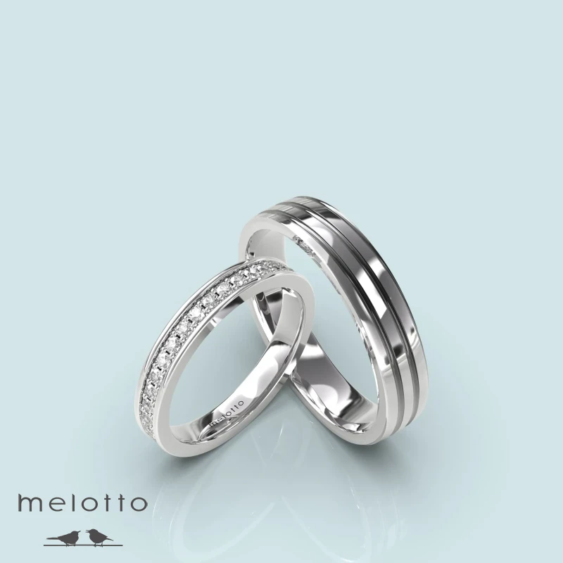 Классические обручальные кольца с бриллиантами по кругу