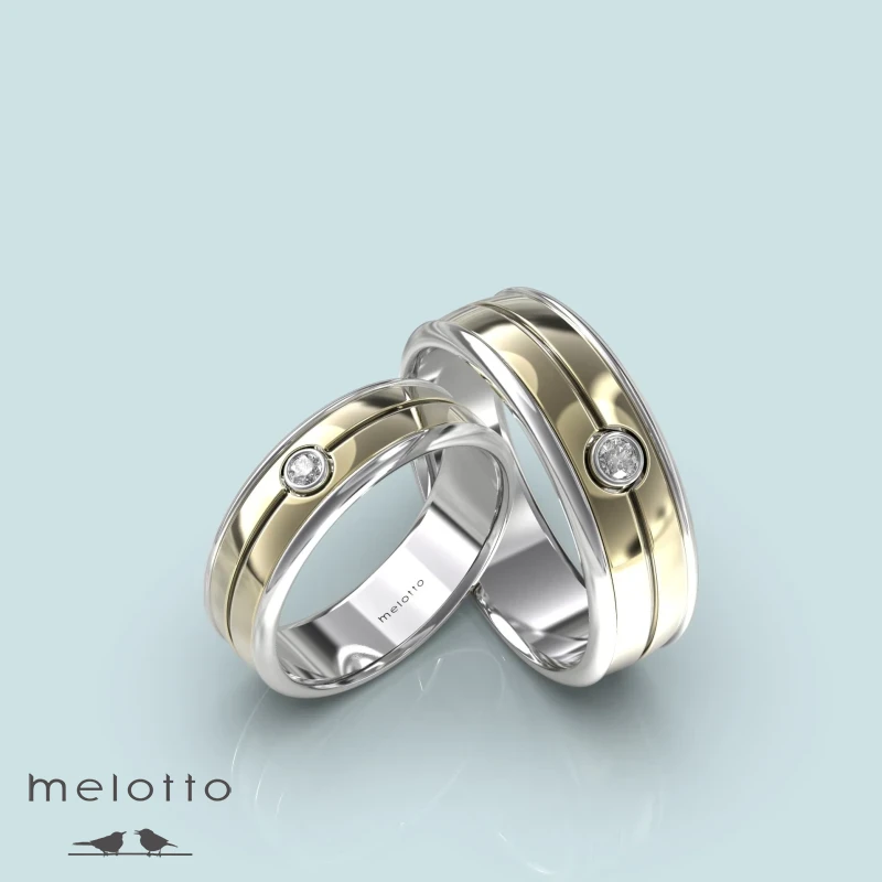 Обручальные кольца с одним центральным бриллиантом