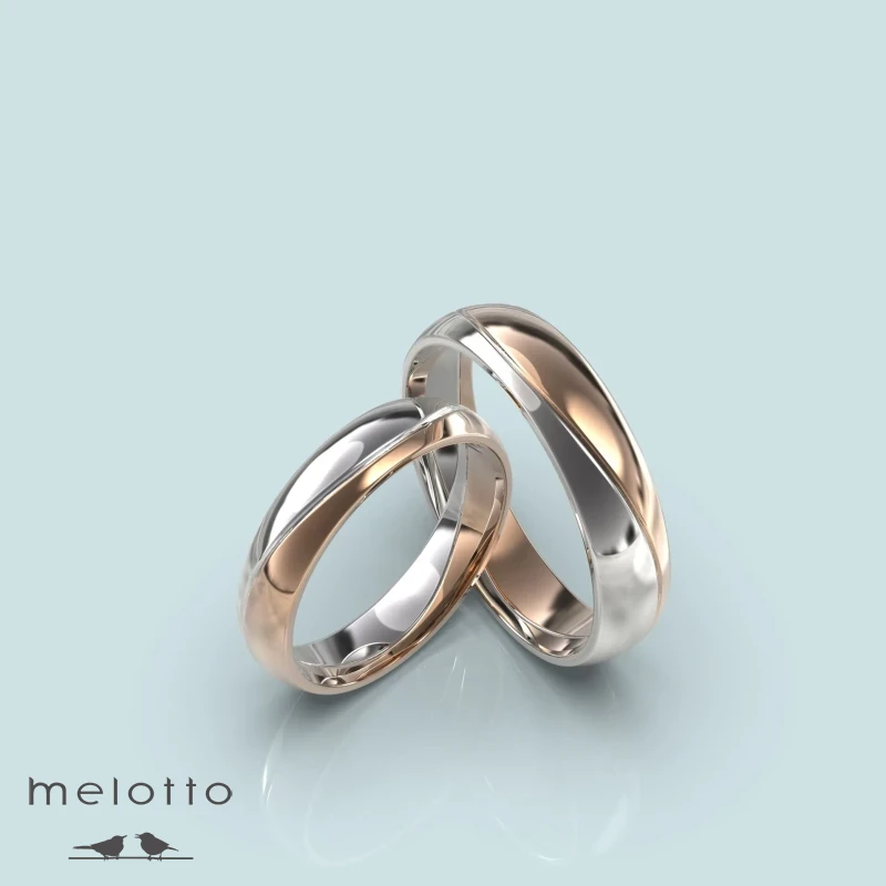 Парные обручальные кольца двух цветов Парные обручальные кольца двух цветов