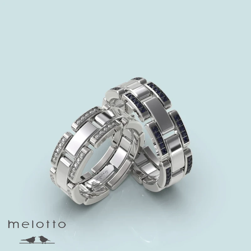 Обручальные кольца с сапфирами и бриллиантами Обручальные кольца с сапфирами и бриллиантами