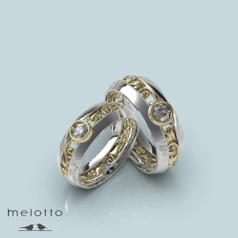 Обручальные кольца с двумя бриллиантами