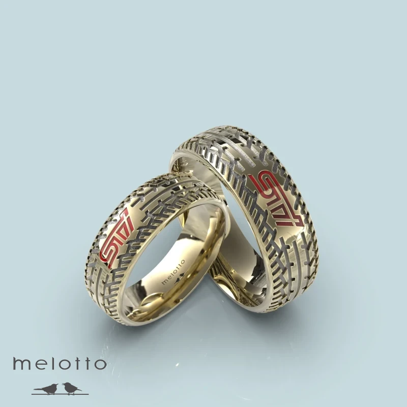 Обручальные кольца с фактурой автомобильной шины Обручальные кольца с фактурой автомобильной шины