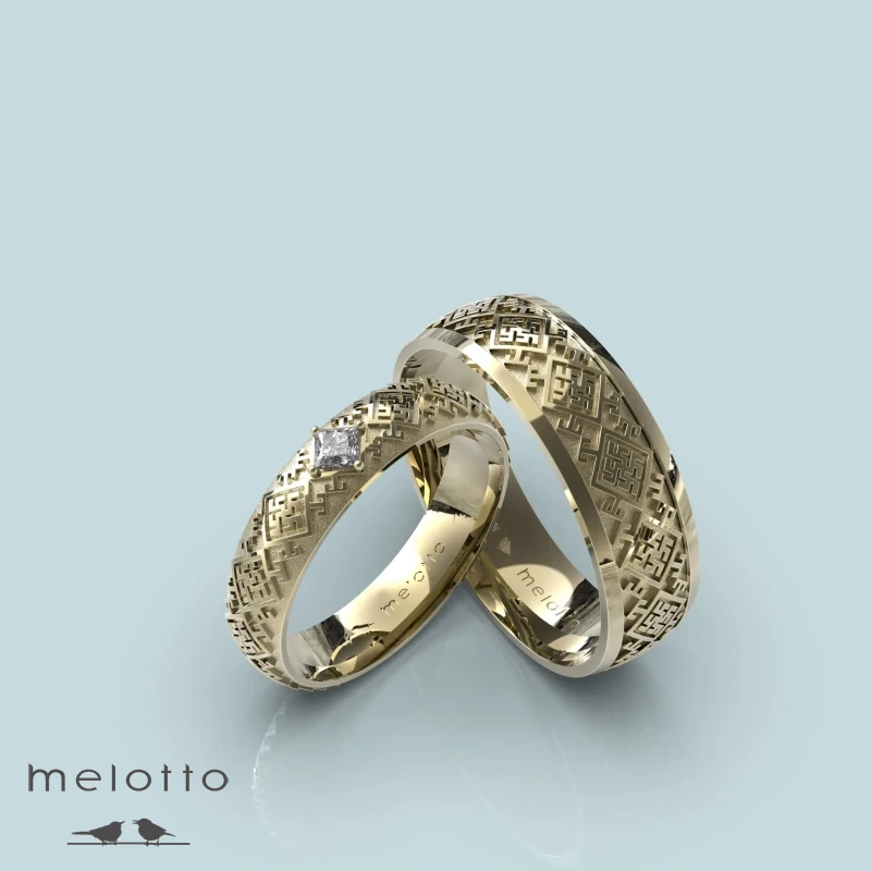 Обручальные кольца с старославянским орнаментом