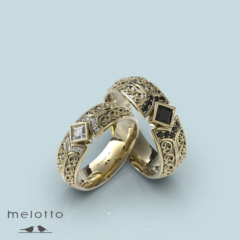 Обручальные кольца «Black and white»