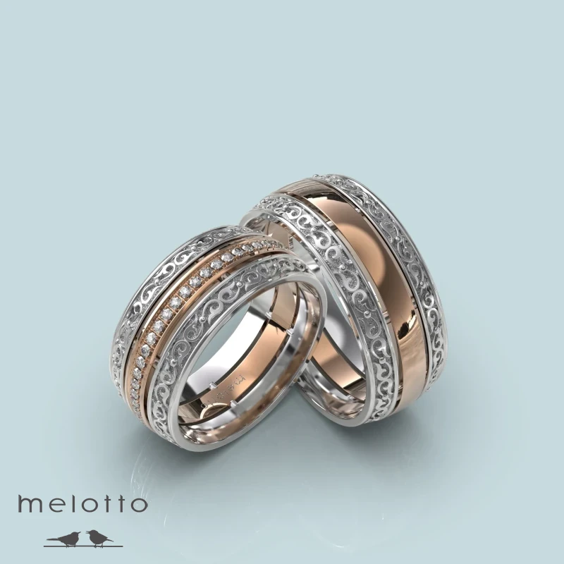 Широкие обручальные кольца с бриллиантовой полосой