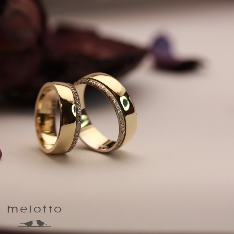 Обручальные кольца с датой и гравировкой имён