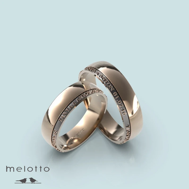 Обручальные кольца с датой и гравировкой имён Обручальные кольца с датой и гравировкой имён