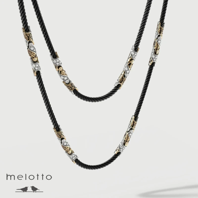 Мужской шнурок с золотыми вставками