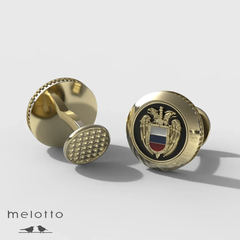 Запонки из золота с гербом спецслужб России