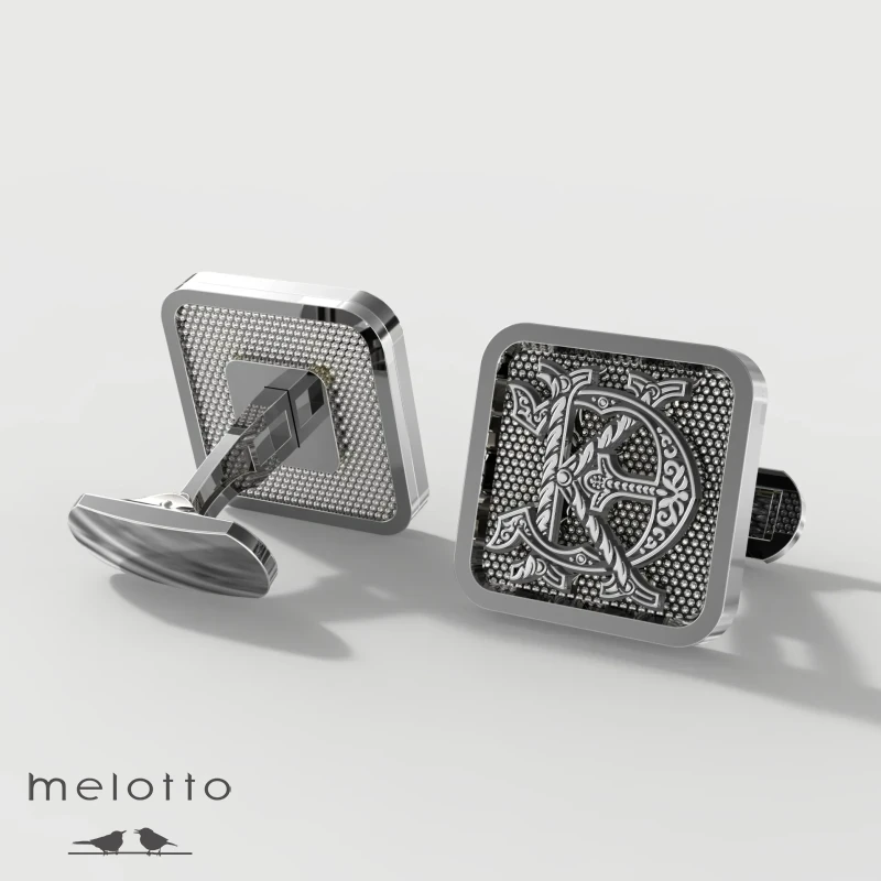 Золотые запонки с винтажной монограммой