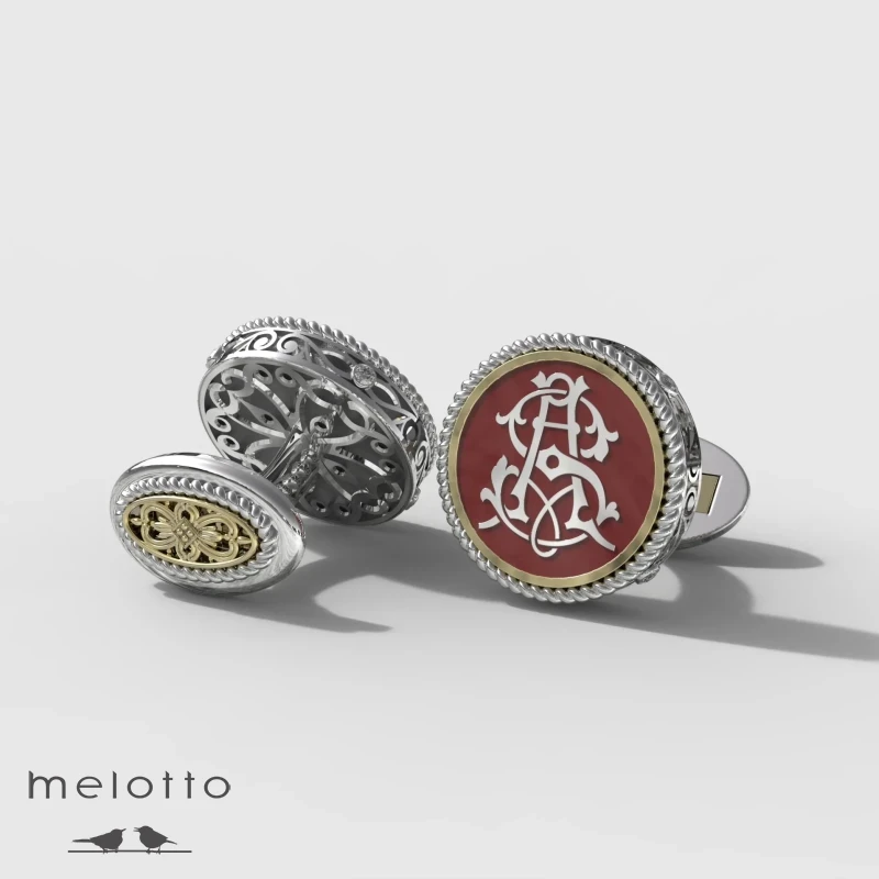 Винтажные запонки из золота с инициалами