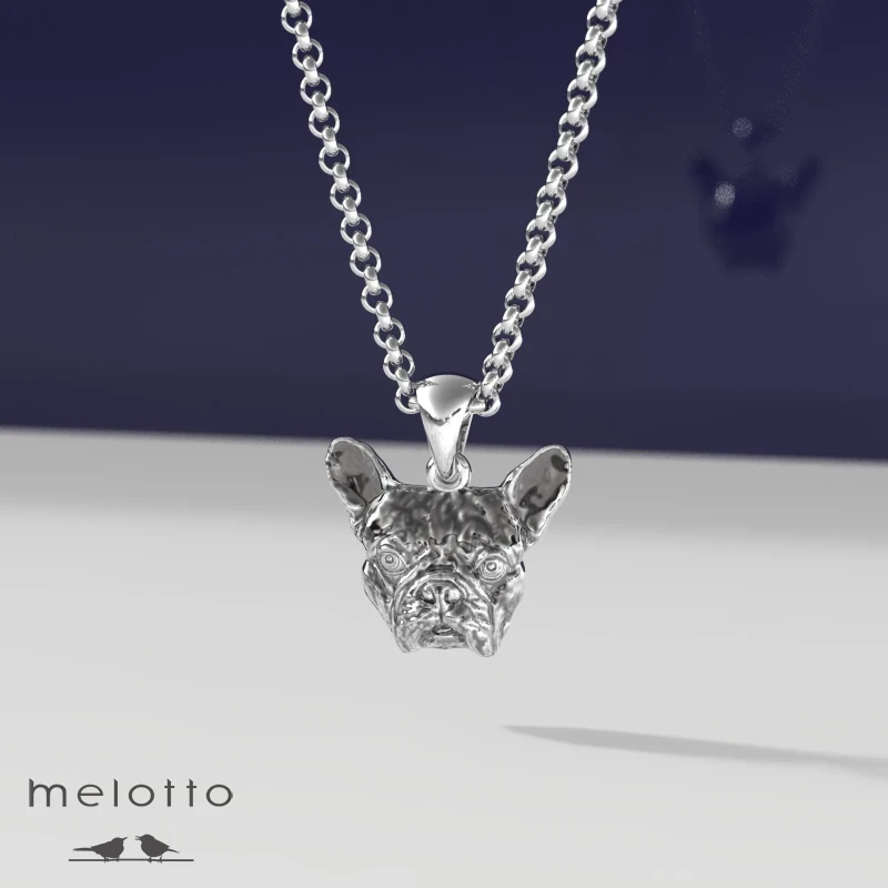 Мужской золотой кулон Бульдог