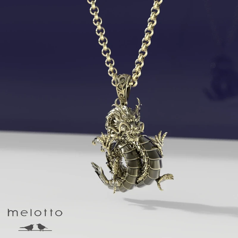 Мужской кулон Дракон