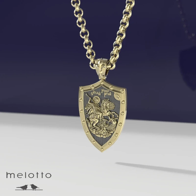 Мужской кулон Георгий Победоносец