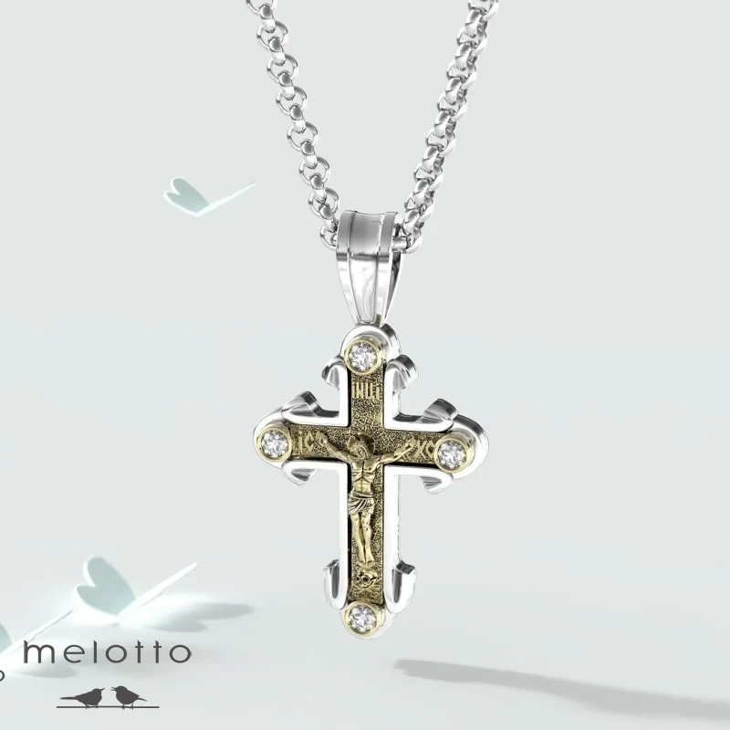 Крестик из золота с бриллиантами