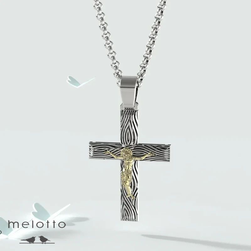 Золотой крест с структурой дерева