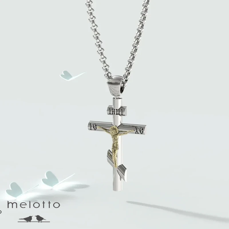 Классический нательный золотой крест