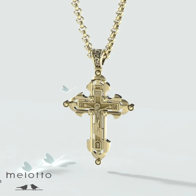 Мужской массивный золотой крест