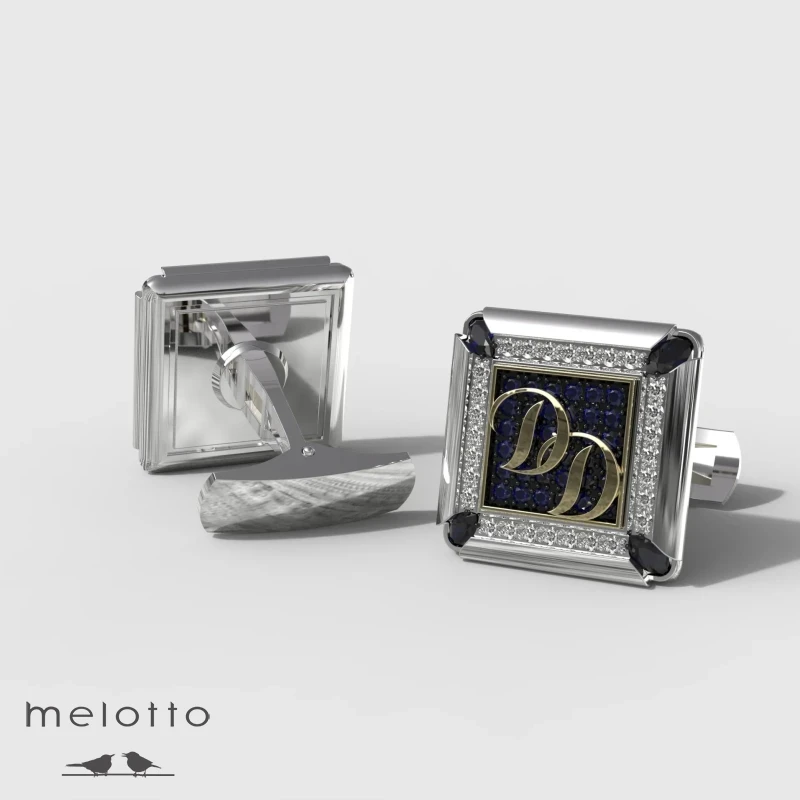 Квадратные золотые запонки Квадратные золотые запонки