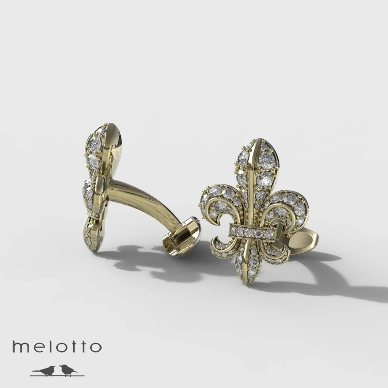 Золотые запонки Лилия