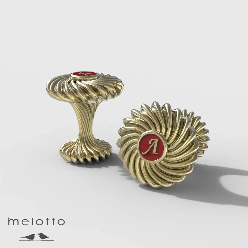 Круглые золотые запонки