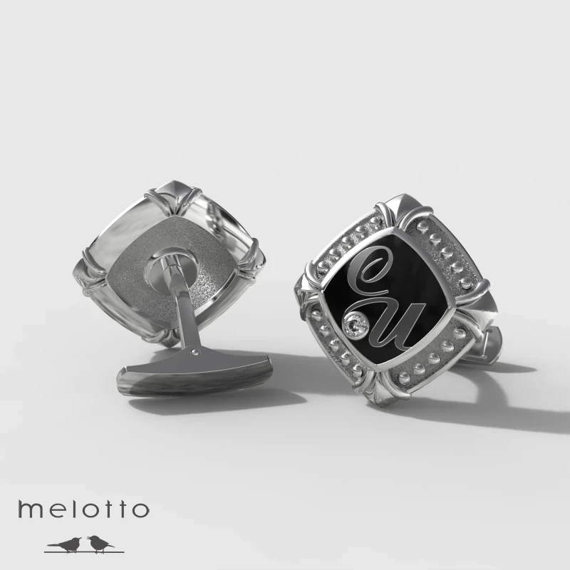 Ромбовидные золотые запонки