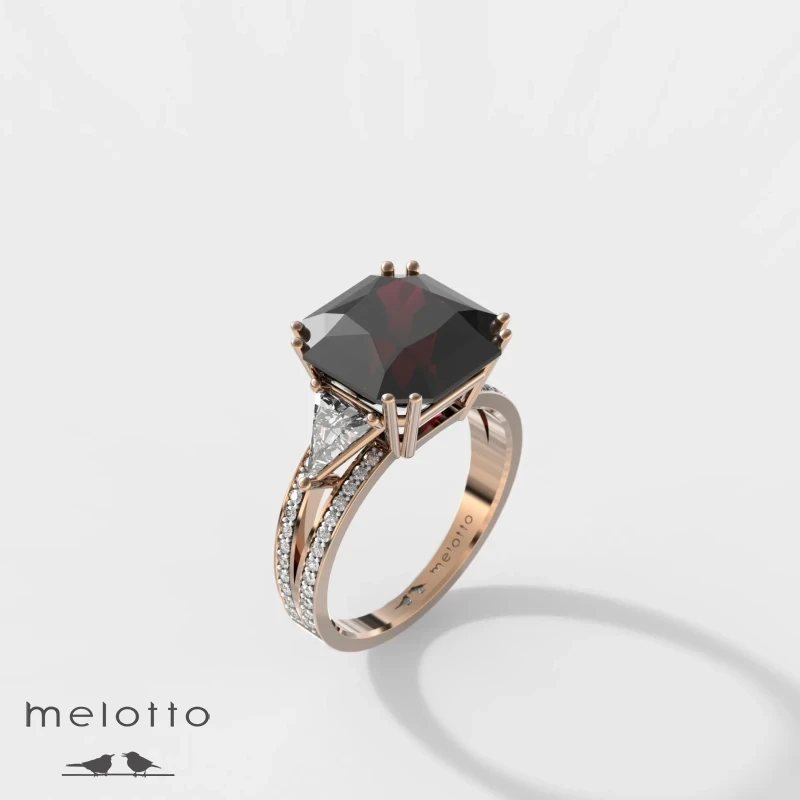 Женское кольцо Рубиновый гранат