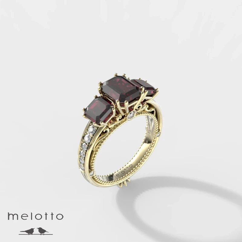 Женское кольцо «Ensemble de rubis»