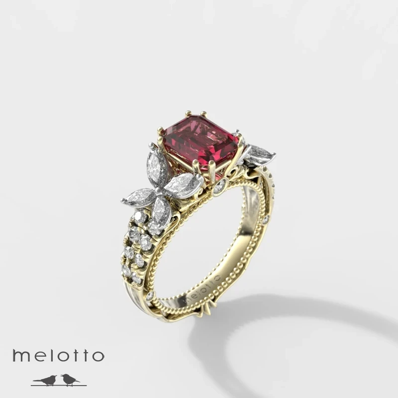 Женское кольцо «Бриллиантовый цветок»