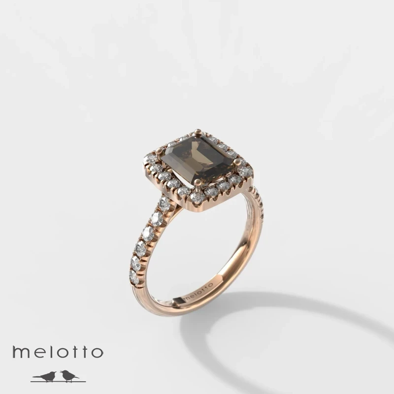 Женское кольцо с Раухтопазом