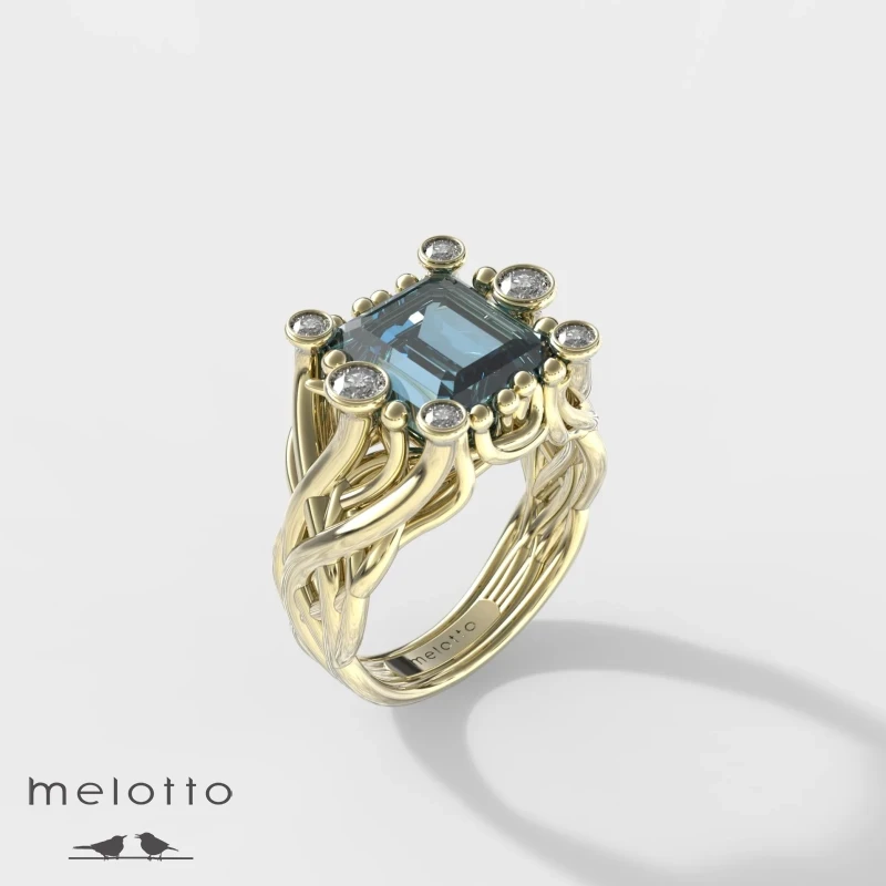 Женское кольцо с Лондон-топазом