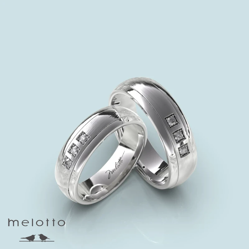 Современные обручальные кольца из белого золота