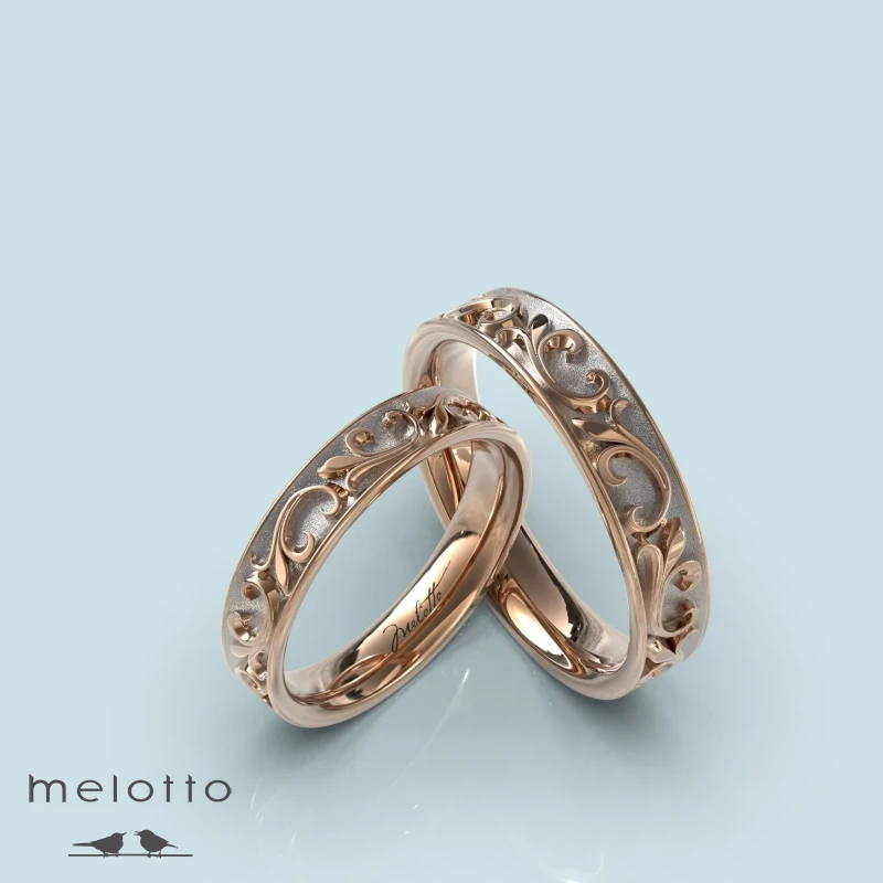 Вогнутые обручальные кольца с узорами Вогнутые обручальные кольца с узорами