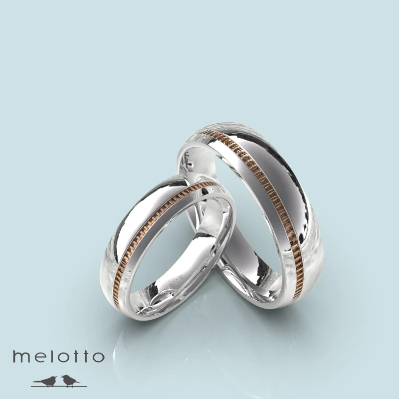 Гладкие двухцветные обручальные кольца Гладкие двухцветные обручальные кольца