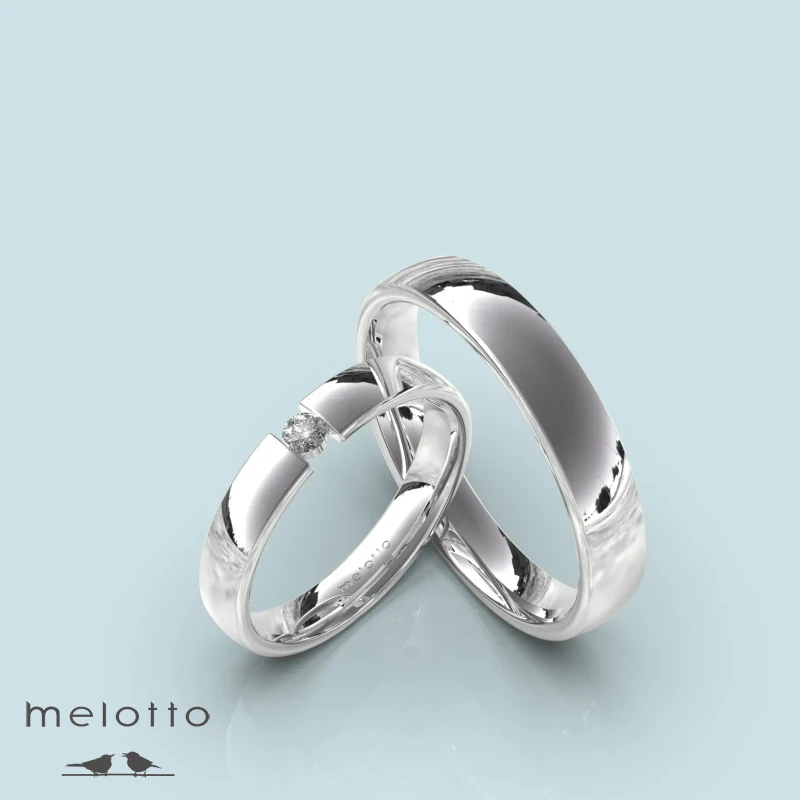 Обручальная пара из белого золота