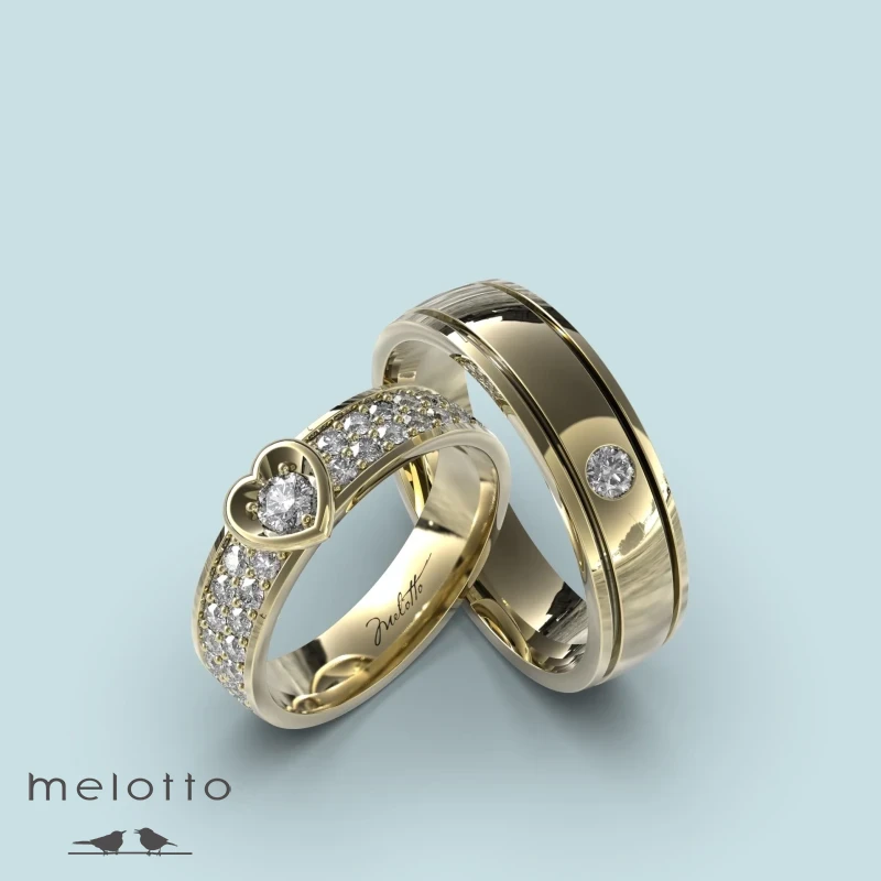 Обручальная пара с сердцем