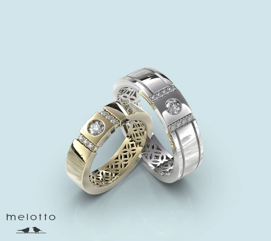 Стильные обручальная пара колец