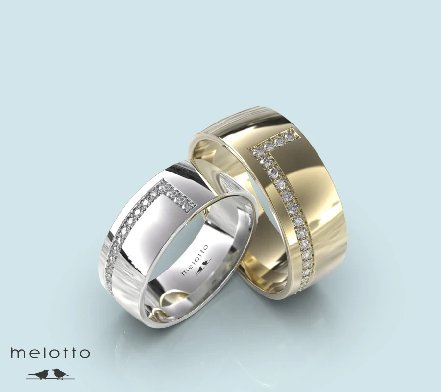 Простые обручальные кольца с камнями