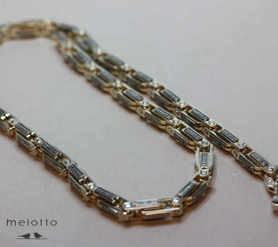 Мужская массивная именная цепочка