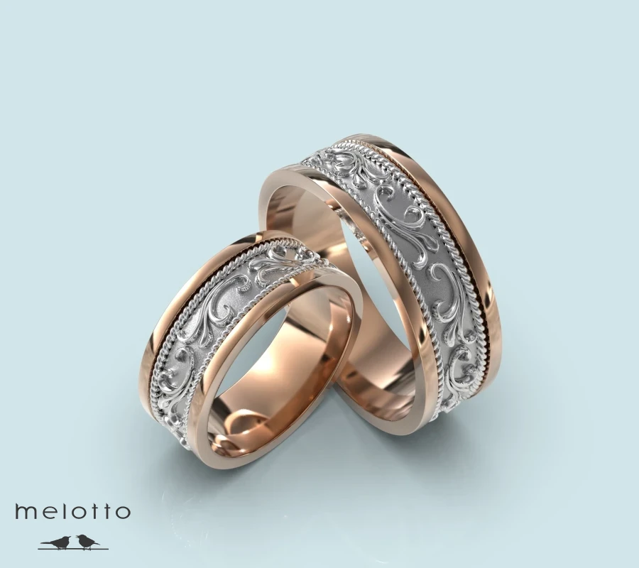 Обручальные кольца с витым узором