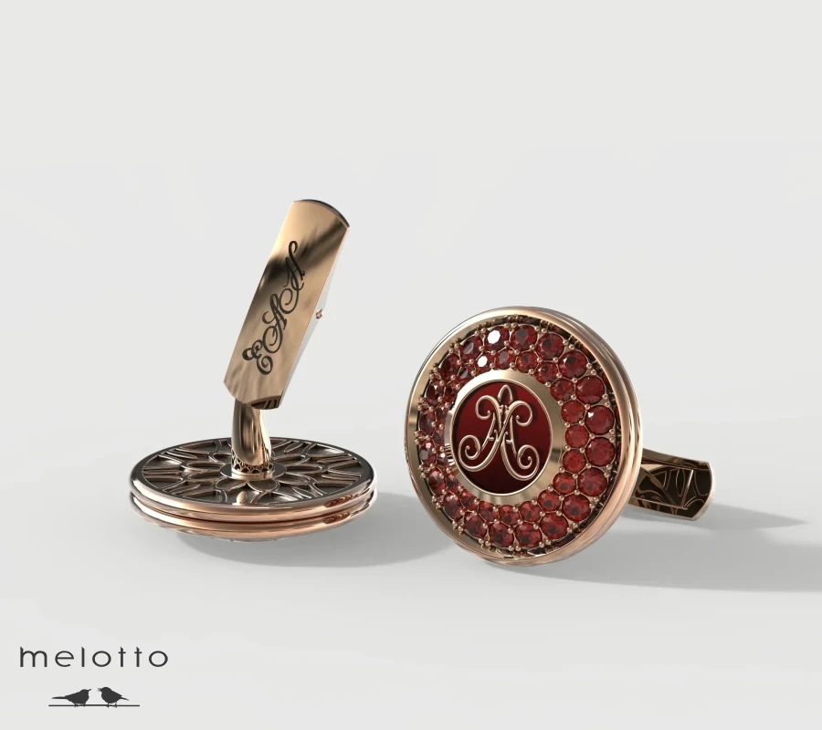 Запонки с рубином