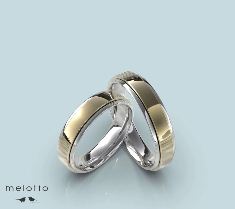 Толстые двухцветные обручальные кольца