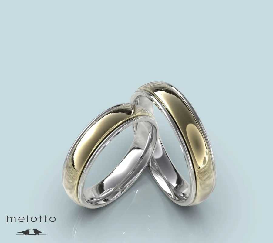 Вращающиеся двухцветные обручальные кольца